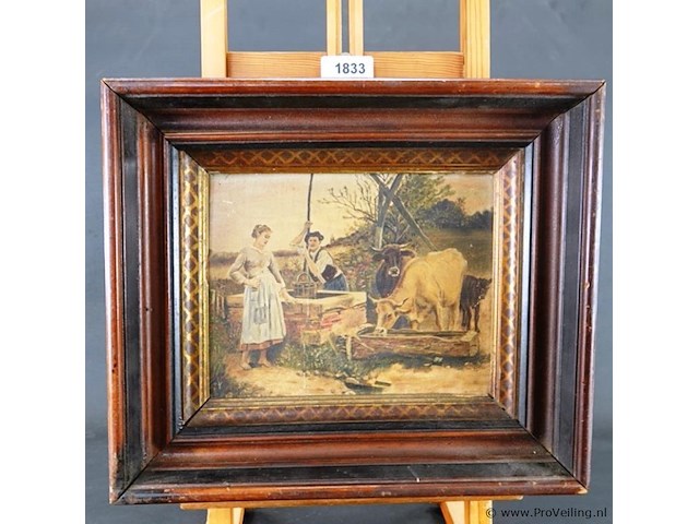 Antiek landelijk tafereel - afbeelding 1 van  5