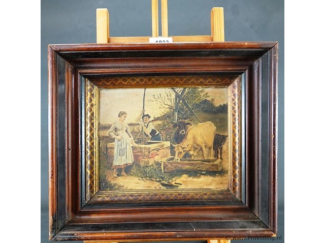Antiek landelijk tafereel - afbeelding 2 van  5