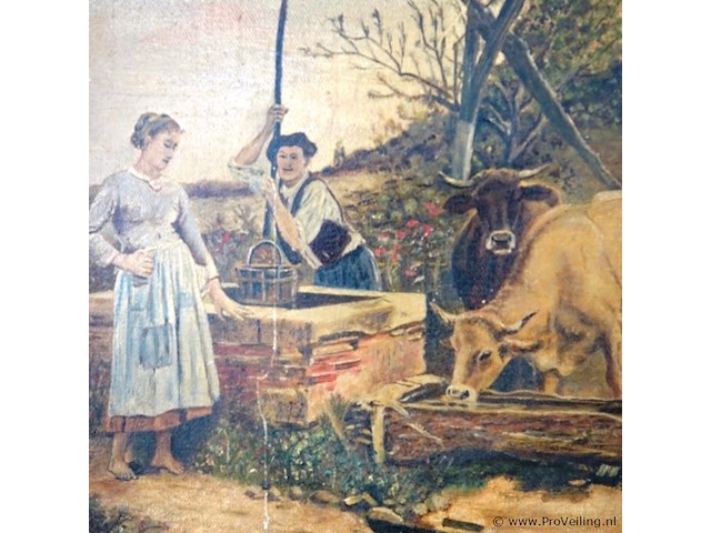 Antiek landelijk tafereel - afbeelding 3 van  5