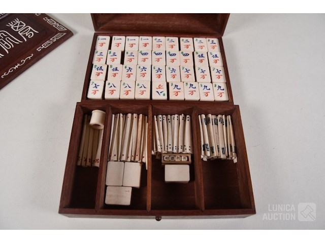 Antiek mahjong spel - afbeelding 6 van  10