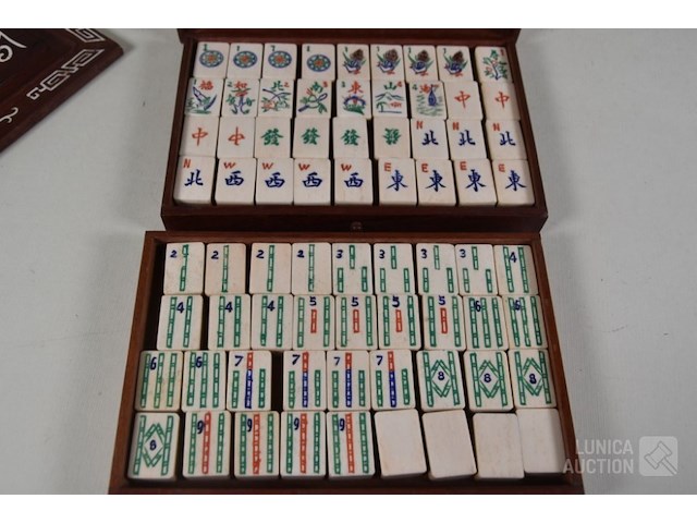 Antiek mahjong spel - afbeelding 9 van  10