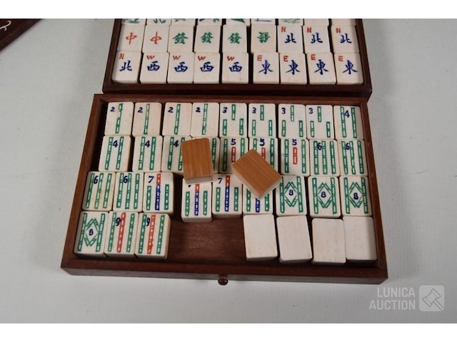 Antiek mahjong spel - afbeelding 10 van  10