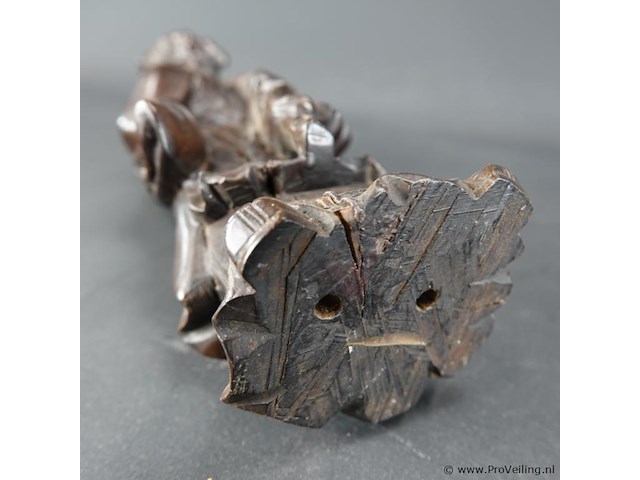 Antiek rozenhouten chinees snijwerk - afbeelding 5 van  5