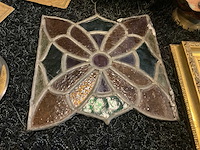 Antiek schilderij, glas in lood - afbeelding 5 van  10