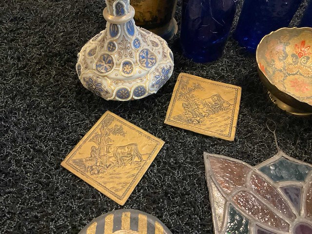 Antiek schilderij, glas in lood - afbeelding 7 van  10