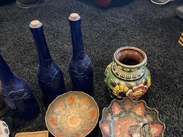 Antiek schilderij, glas in lood - afbeelding 9 van  10