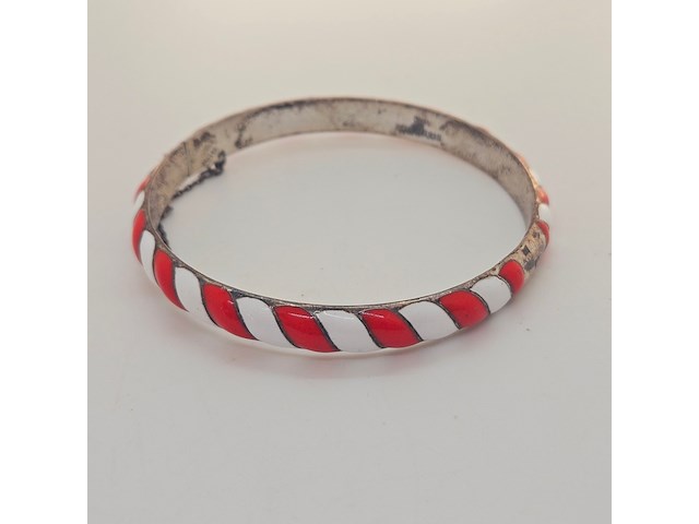 Antiek sterling zilveren armband cloisonné - afbeelding 1 van  5