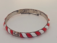 Antiek sterling zilveren armband cloisonné - afbeelding 3 van  5