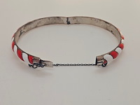 Antiek sterling zilveren armband cloisonné - afbeelding 4 van  5
