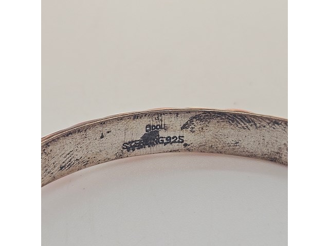 Antiek sterling zilveren armband cloisonné - afbeelding 5 van  5