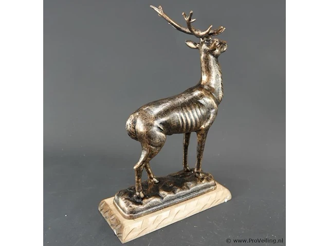 Antiek stijl faux bronzen beeld edelhert - afbeelding 4 van  5