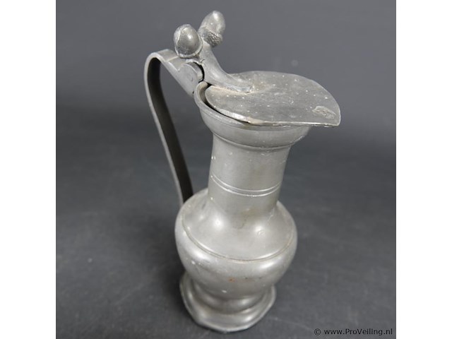 Antiek tinnen eikeltjes kans - afbeelding 3 van  5