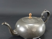 Antiek tinnen theepot - afbeelding 1 van  5