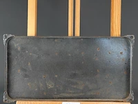 Antiek wit geëmailleerd deurbord of naamplaat met zwarte letters met de tekst "j. weber reumatoloog" - afbeelding 4 van  4