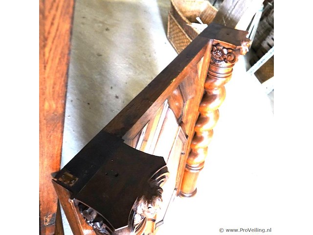 Antieke (1820-1880) massief eiken met fraai snijwerk duitse grunderkaste - afbeelding 3 van  18