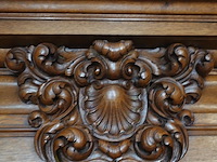 Antieke (1820-1880) massief eiken met fraai snijwerk duitse grunderkaste - afbeelding 8 van  18