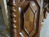 Antieke (1820-1880) massief eiken met fraai snijwerk duitse grunderkaste - afbeelding 16 van  18