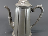 Antieke (1880/1890) sharman & hydes uit sheffield, engeland tinnen koffiepot - afbeelding 1 van  5