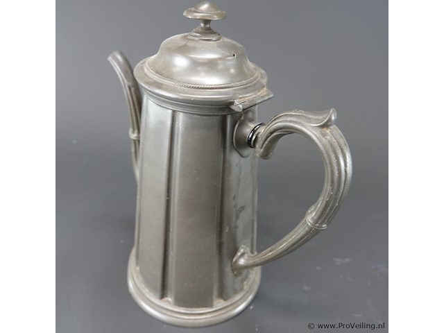 Antieke (1880/1890) sharman & hydes uit sheffield, engeland tinnen koffiepot - afbeelding 3 van  5