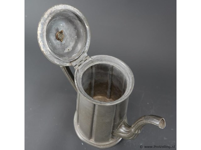 Antieke (1880/1890) sharman & hydes uit sheffield, engeland tinnen koffiepot - afbeelding 4 van  5