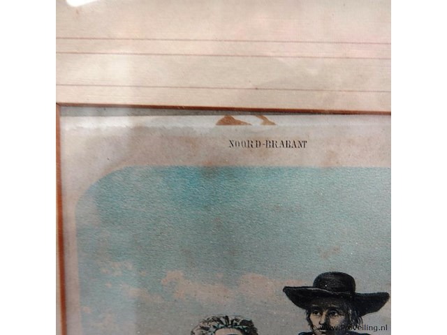 Antieke (19de eeuw) kleuren litho - afbeelding 3 van  5