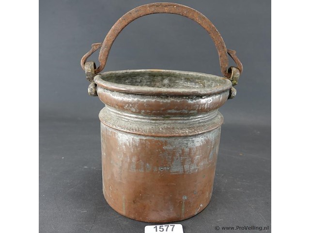 Antieke 19de eeuwse koperen emmer - afbeelding 1 van  5