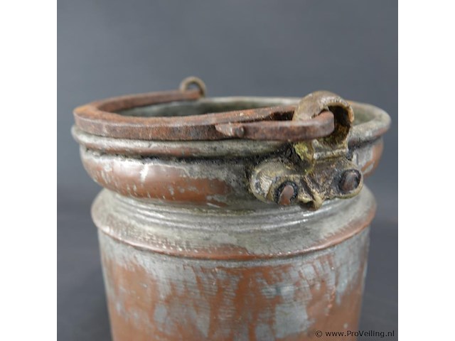 Antieke 19de eeuwse koperen emmer - afbeelding 3 van  5