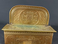 Antieke 19de eeuwse nederlandse koperen kaarsendoos, ook wel bekend als een centenbakkie - afbeelding 2 van  5