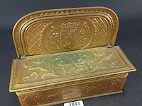 Antieke 19de eeuwse nederlandse koperen kaarsendoos, ook wel bekend als een centenbakkie - afbeelding 3 van  5