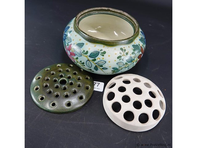 Antieke aardewerk bloemverdeler - afbeelding 4 van  5