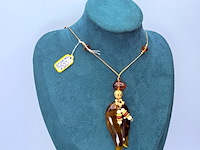 Antieke amber pendant collier - afbeelding 1 van  4