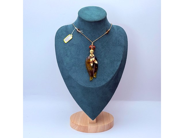 Antieke amber pendant collier - afbeelding 2 van  4