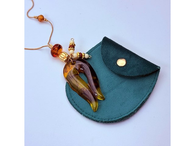 Antieke amber pendant collier - afbeelding 4 van  4