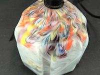 Antieke art deco lamp met gemarmerde glazen kap uit de jaren 30 - afbeelding 3 van  5