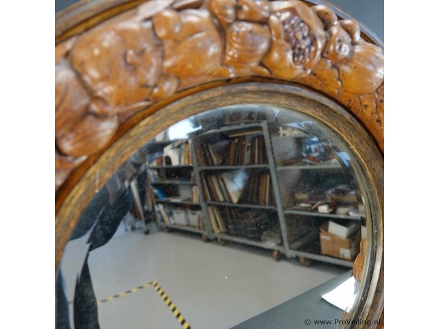Antieke barbola geslepen spiegel - afbeelding 3 van  5
