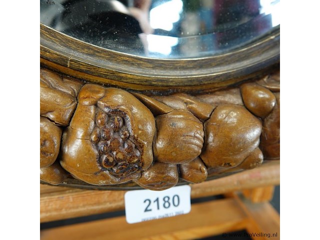 Antieke barbola geslepen spiegel - afbeelding 4 van  5