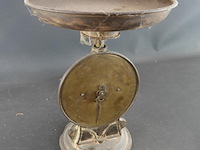 Antieke (begin 20ste eeuw) ijzer met messing salter's improved family scale keukenweegschaal - afbeelding 1 van  5