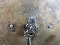 Antieke (begin 20ste eeuw) ijzer met messing salter's improved family scale keukenweegschaal - afbeelding 4 van  5