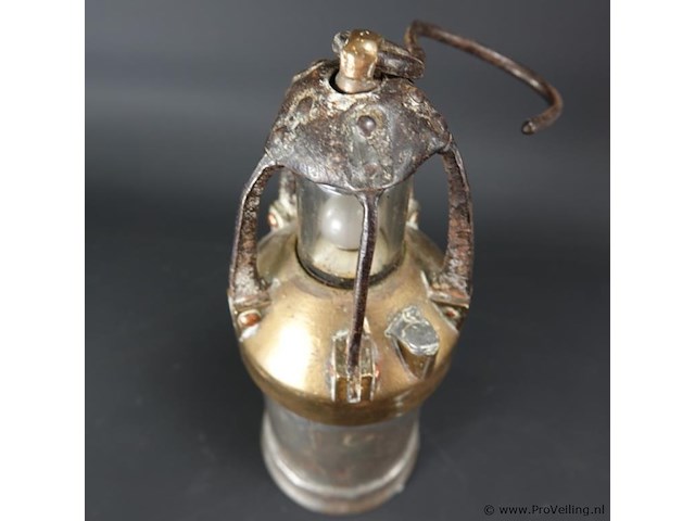 Antieke belgische mijnwerklamp - afbeelding 4 van  5