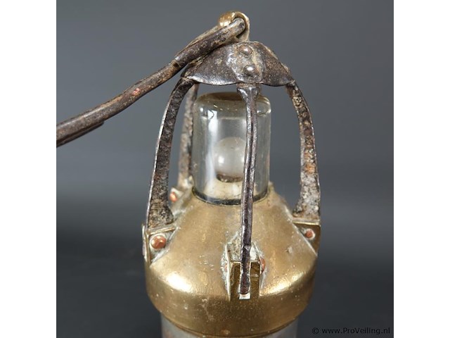 Antieke belgische mijnwerklamp - afbeelding 3 van  5