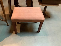 Antieke bijzettafels en vintage bankje (3x) - afbeelding 3 van  5