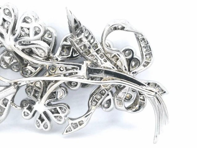 Antieke broche met diamanten 12.00 carat - afbeelding 2 van  11