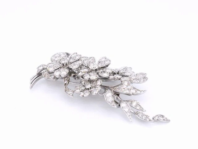 Antieke broche met diamanten 12.00 carat - afbeelding 5 van  11