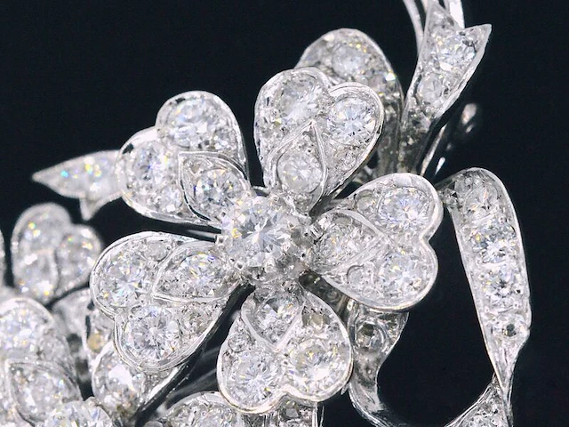 Antieke broche met diamanten 12.00 carat - afbeelding 10 van  11