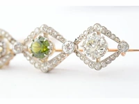 Antieke broche met old cut diamanten en zeldzame demantoid - afbeelding 3 van  7