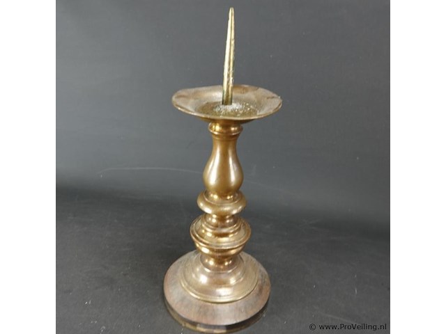 Antieke brons/messing penkandelaar - afbeelding 2 van  5