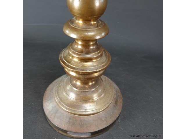 Antieke brons/messing penkandelaar - afbeelding 4 van  5
