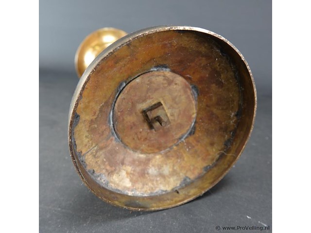 Antieke brons/messing penkandelaar - afbeelding 5 van  5