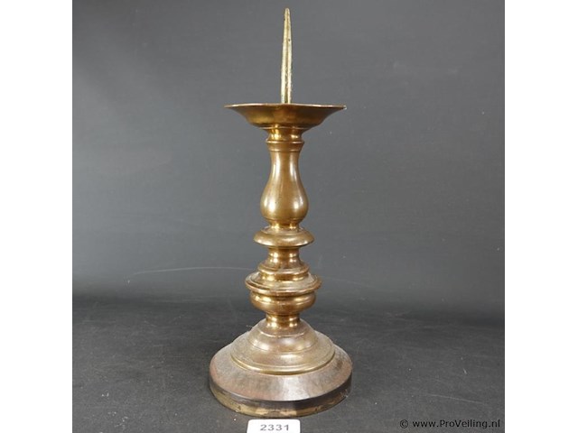 Antieke brons/messing penkandelaar - afbeelding 1 van  5