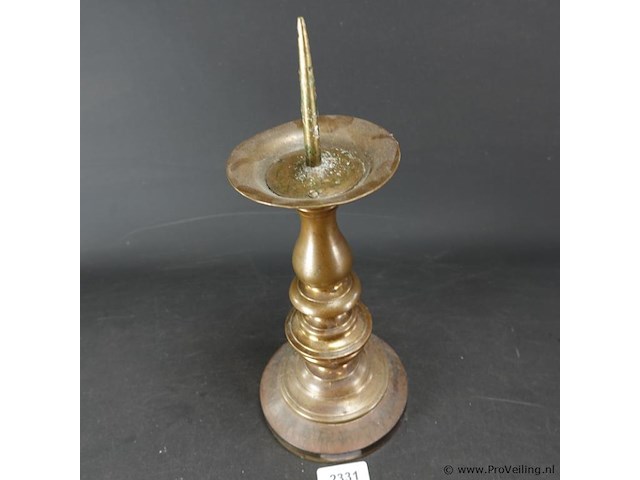 Antieke brons/messing penkandelaar - afbeelding 3 van  5